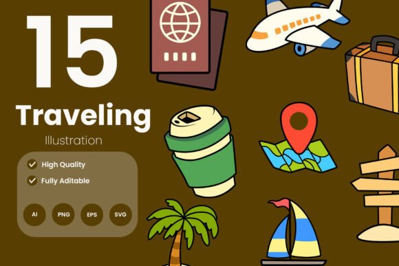 Download Traveling Illustration Pack - Illustration Collection