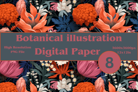 Download Botanical Illustration Digital Paper - Illustration Collection