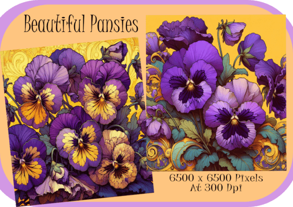 Download Purple Pansies Botanical Illustration - Illustration Collection