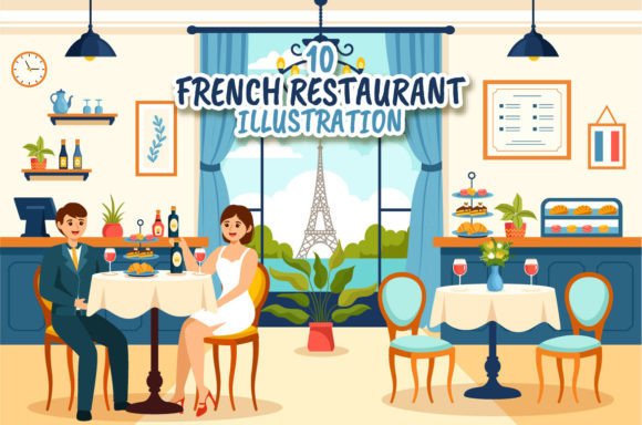 Download 10 French Food Restaurant Illustration - Illustration Collection
